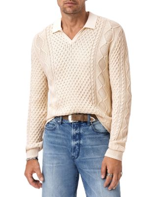 Haynes Open Collar Cable Polo Sweater