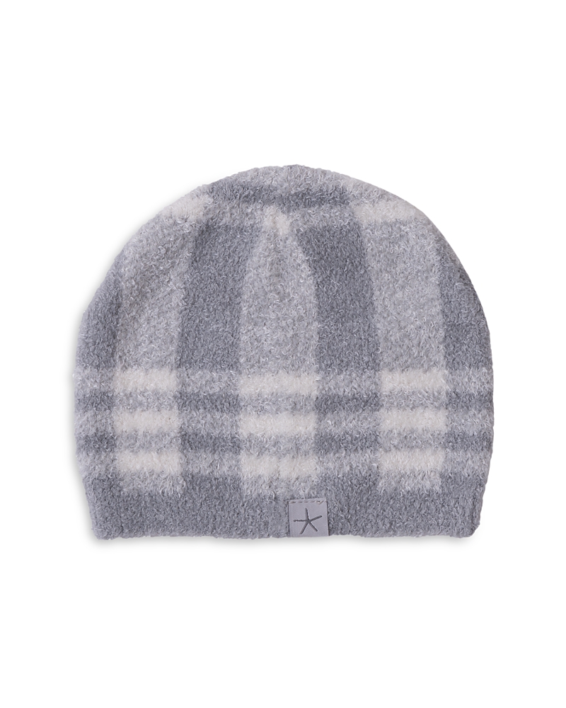 Barefoot Dreams Unisex Cozychic Lite Plaid Beanie - Baby In Gray
