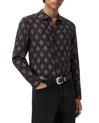 Ross Slim Fit Printed Button Front Shirt