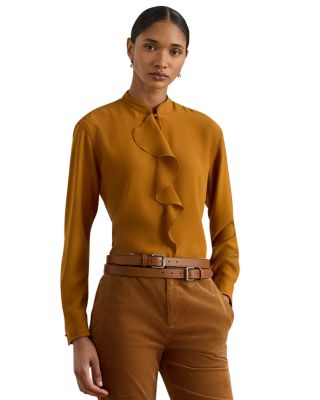 Ruffle Trimmed Georgette Tunic