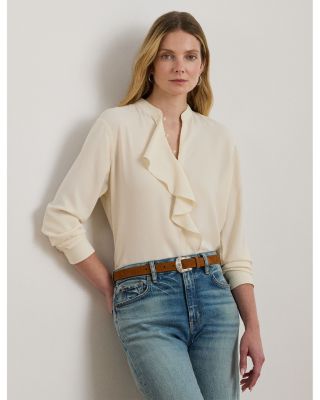 Ruffle Trimmed Georgette Tunic