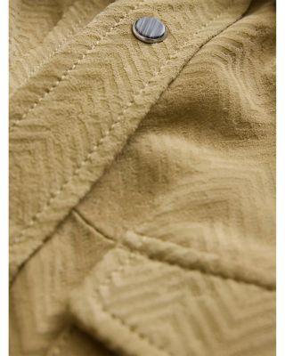 Jonah Herringbone Suede Shirt