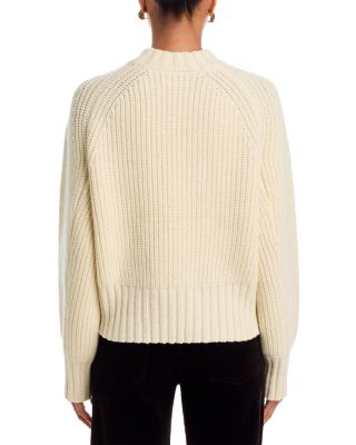 Wool-Blend Crewneck Cropped Sweater 