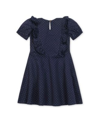  Girls&#39; Organic Short Sleeve Knit Ruffle Dress - Little Kid, Big Kid