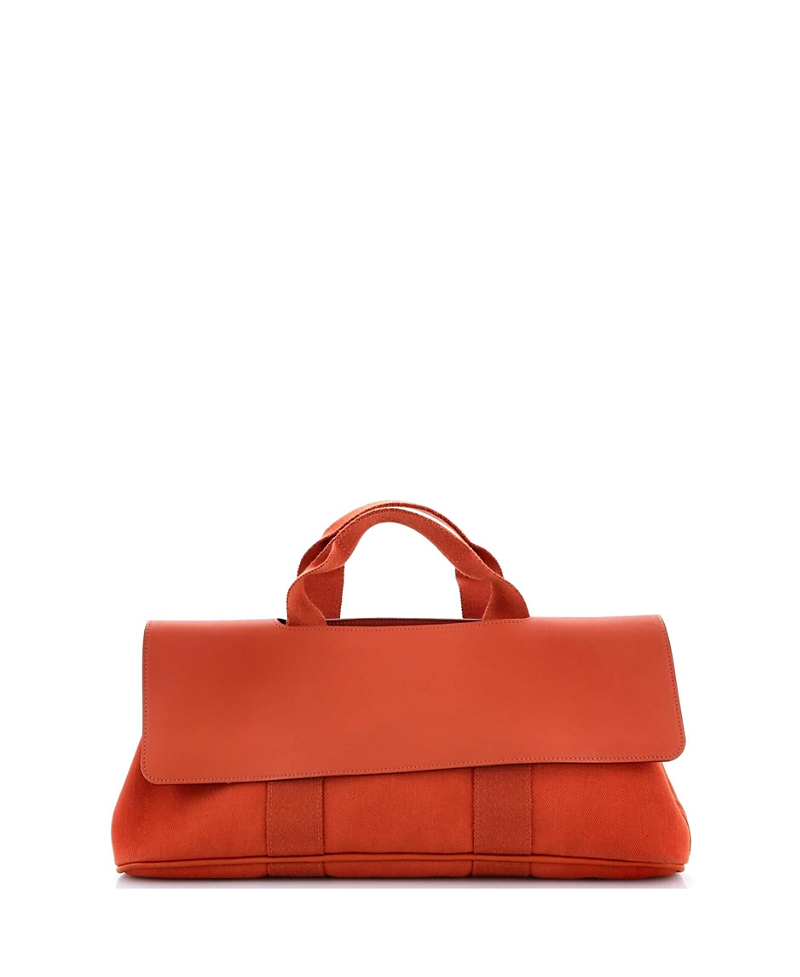 Pre-owned Pre-owned Hermes Hermes Pm Valparaiso East West Bag Toile And Leather In Orange