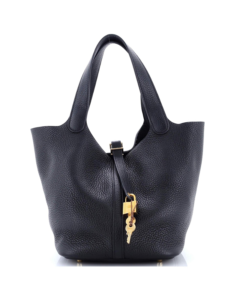 Pre-owned Pre-owned Hermes Hermes Mm Picotin Lock Bag Clemence In Black