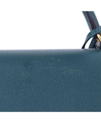 Kelly 32 Handbag Blue Epsom with Gold Hardware