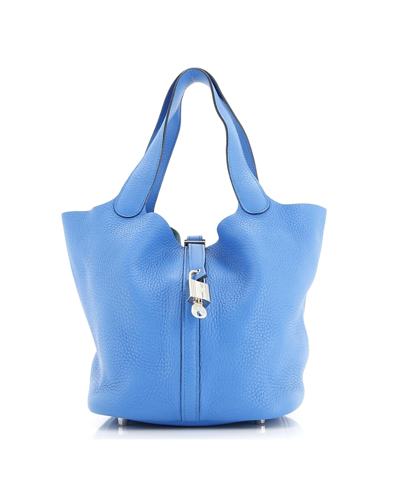 Pre-owned Pre-owned Hermes Hermes Mm Picotin Lock Bag Clemence In Blue