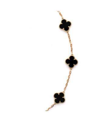 Vintage Alhambra 10 Motifs Necklace 18K Gold and Onyx