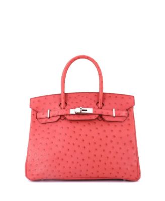 Birkin 30 Handbag Pink Ostrich with Palladium Hardware