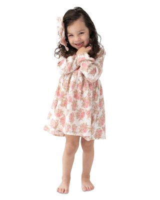 Girls' Bouquets Ruffled Long Sleeved Dress & Ribbed Leggings - Baby