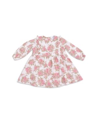 Girls' Bouquets Ruffled Long Sleeved Dress & Ribbed Leggings - Baby