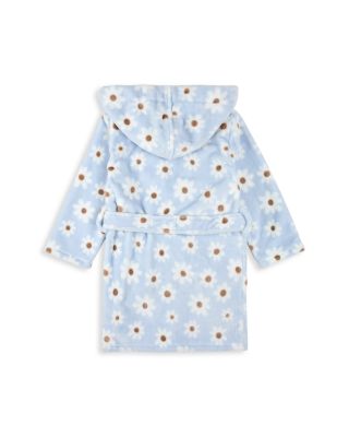 Girls' Daisy Print Plush Hooded Robe - Little Kid