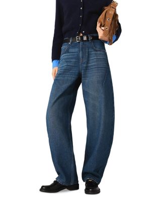 Balloon Jeans with Martingale in Blue