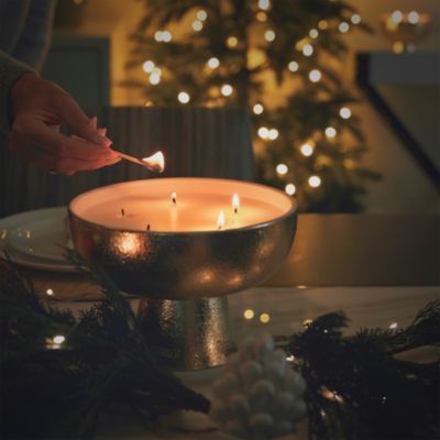 Festive Noble Fir &amp; Amber Giant Ceramic Candle 12 oz.