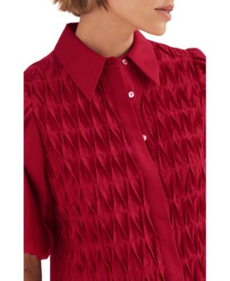  Women's Puff Sleeve Smock Shirt