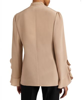 Sienna Long Sleeve Silk Blouse with Neck Tie