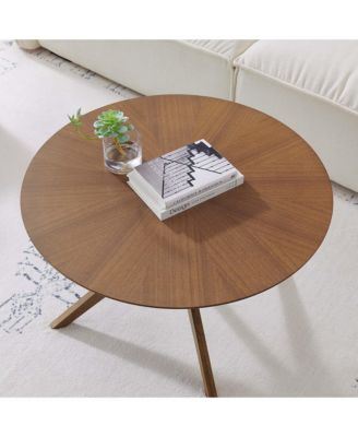  Crossroads Round Wood Coffee Table