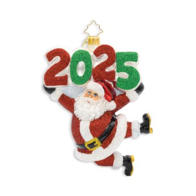 Santa's 2025 Countdown Glass Ornament