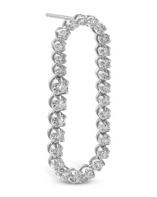 Diamond Open Circle Drop Earrings in 14K White Gold, 1.0 tcw