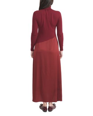 Mixed Media Turtleneck Dress