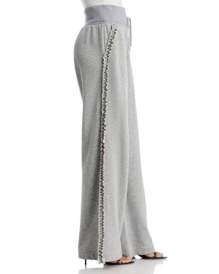 Ruffled Rhinestone Trim Pants