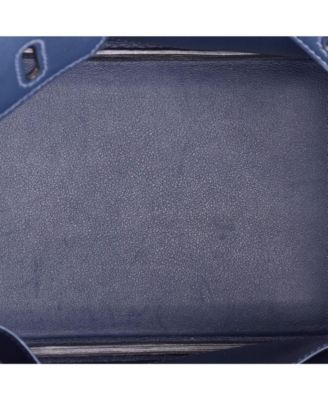 Birkin 25 Handbag Blue Swift with Palladium Hardware