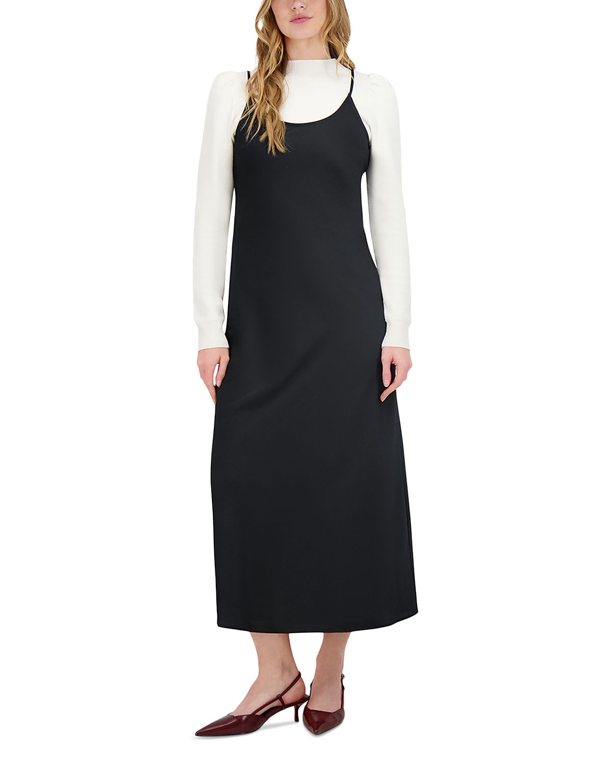 Point Satin Slip Dress