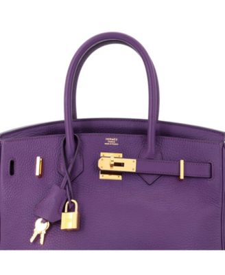 Birkin 30 Handbag Purple Togo with Gold Hardware