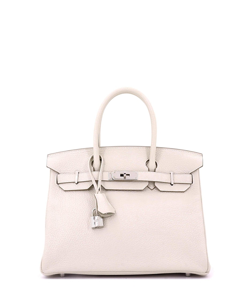 Pre-owned Pre-owned Hermes Hermes Birkin 30 Handbag Light Clemence With Palladium Hardware In Gray