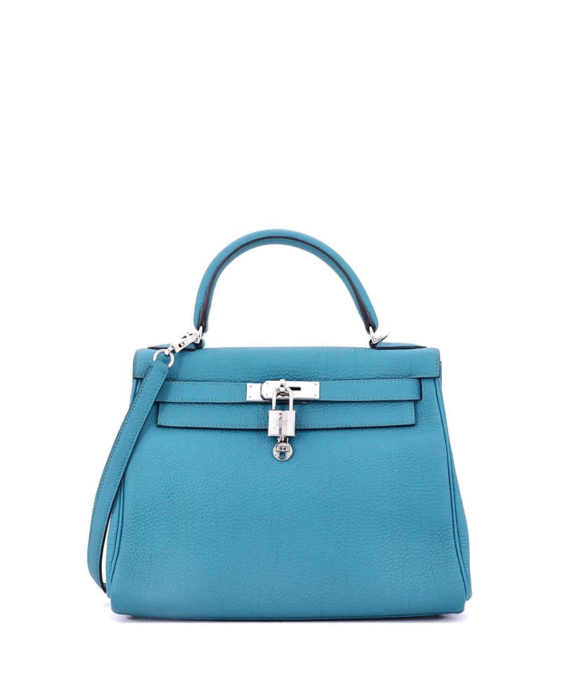 Pre-owned Pre-owned Hermes Hermes Kelly 28 Handbag Blue Togo With Palladium Hardware