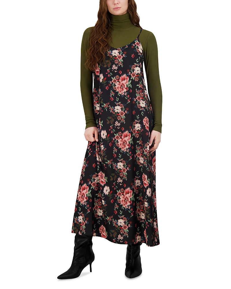 Point A Line Satin Slip Dress In Multi