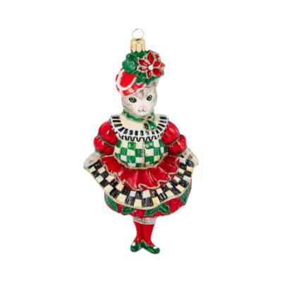 Check It Out Miss Kitty Glass Ornament