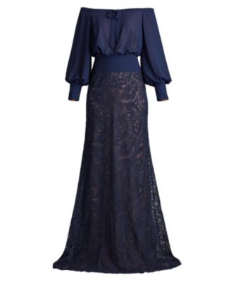 Azura Off-Shoulder Blouson Embroidered Gown