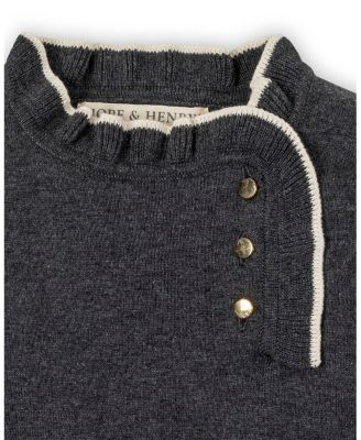 Girls' Organic Long Sleeve Ruffle Trim Sweater Dress - Little Kid, Big Kid