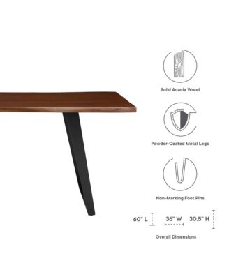 Viggo 60" Live Edge Acacia Wood Acacia Wood Dining Table