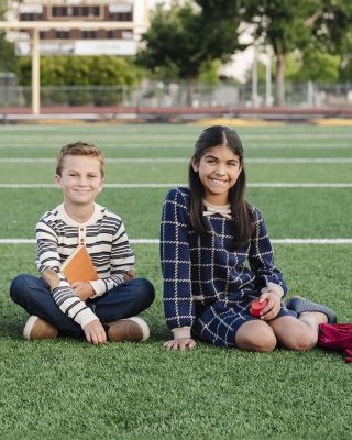 Girls' Organic Puff Sleeve Bow Detail Intarsia Sweater Dress - Little Kid, Big Kid