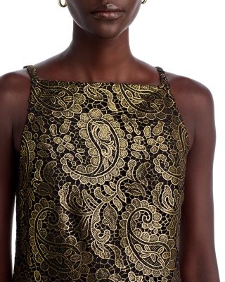 Metallic Lace Mini Dress