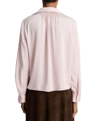 Placed Smocked Long Sleeved Blouse 