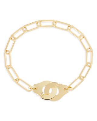 18K Yellow Gold Menottes Dinh Van Handcuff Chain Link Bracelet