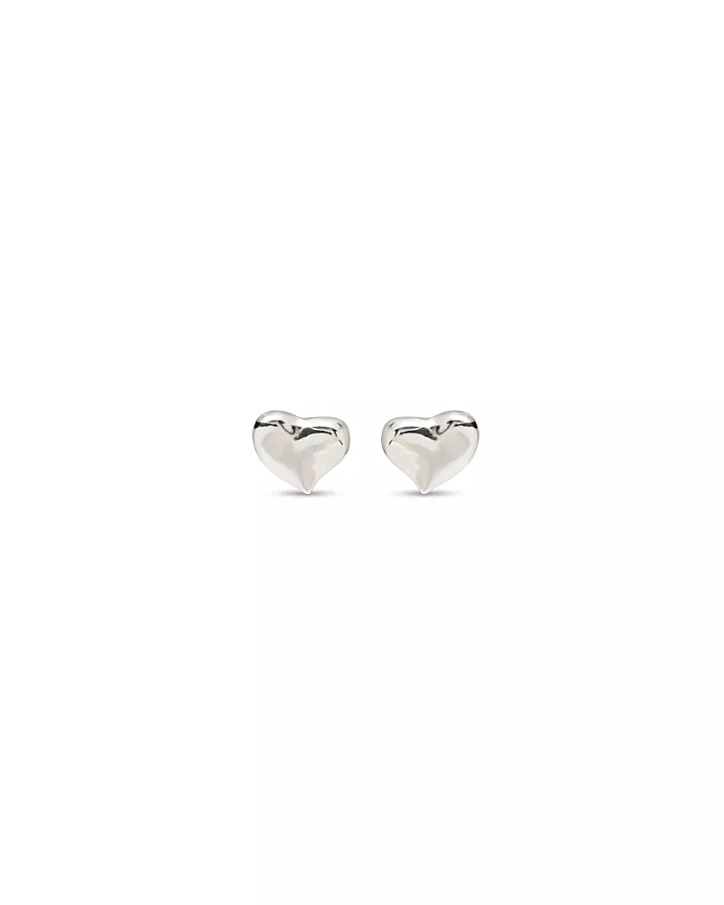 UNOde50 Sterling Silver-Plated Medium Sized Heart Shaped Earrings