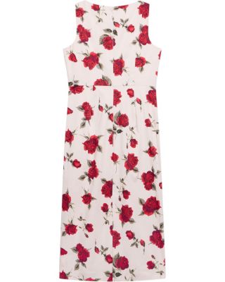 Women's Rose Print Midi Dress