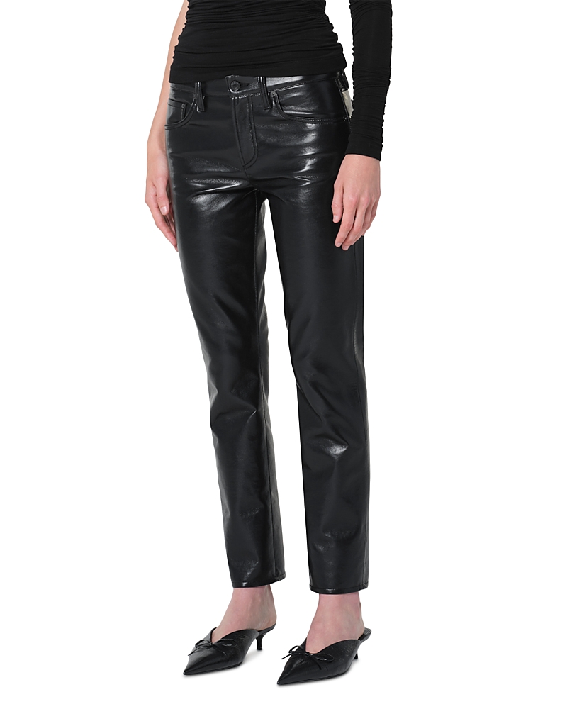 Agolde Cocktail Low Rise Leather Ankle Jeans in Detox