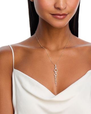 Diamond Linear Statement Pendant Necklace in 14K Yellow Gold, 0.35 tcw