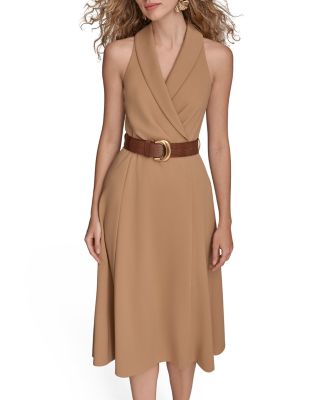 Sleeveless Belted Jacket Dress 