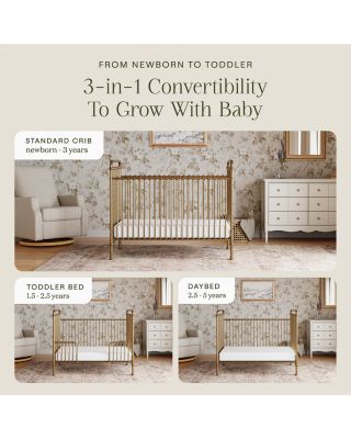 Abigail 3-in-1 Convertible Crib in Vintage Gold Tone