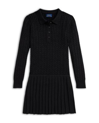 Girls' Metallic Mini Cable Polo Sweater Dress - Little Kid, Big Kid