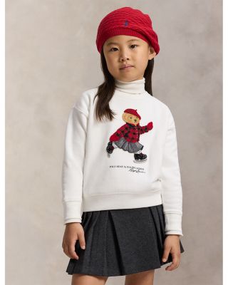 Girls&#39; Polo Bear Fleece Boxy Sweatshirt - Little Kid