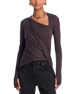 Twist Draped Long Sleeve Top