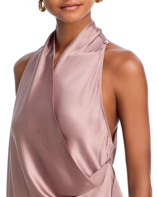 Silk Draped Cowlneck Top